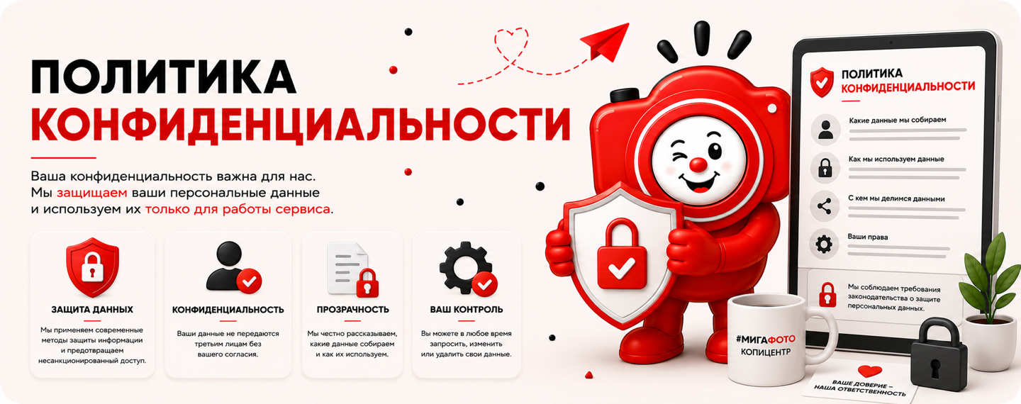Политика конфиденциальности и защита данных в МИГАФОТО